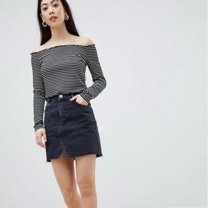 ASOS Black Denim Miniskirt